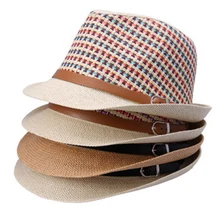 4 цвета Фирменная Новинка Мода Для мужчин/Для женщин Лето Солома Beach Sun Hat шапки fedoras hat