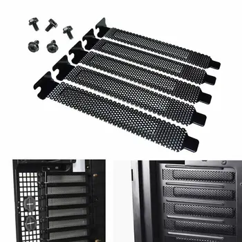 

5pcs Black PCI Slot Cover Dust Filter Blanking Plate board Hard Steel w/screws