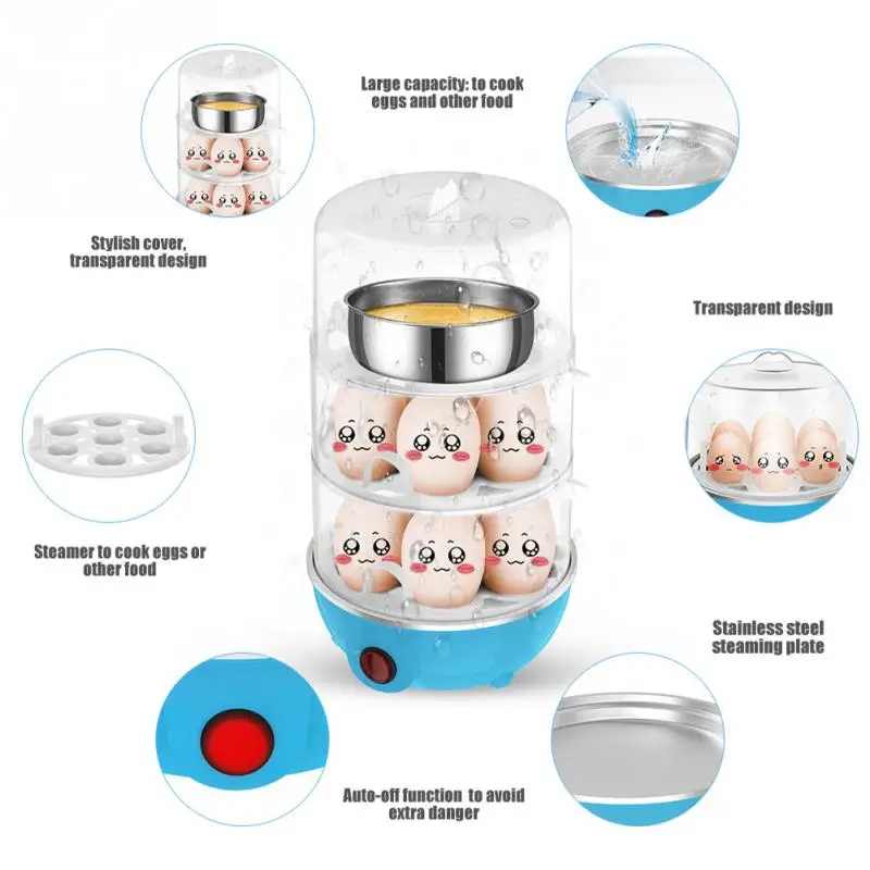 Automatic Shut Off Egg Steamer Kitchen Tools Rapid Electric Egg Cooker 21 Eggs Capacity Fast Egg
