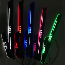 EOsuns светодиодный перемещение двери потертости Nerf бары и работает Панели порога свет плиты накладки для Mercedes Benz W176 2013-15