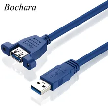 Best Offers USB 3.0 Extension Cable Male to Female With Screw Panel Mount 24AWG+28AWG 30cm 50cm