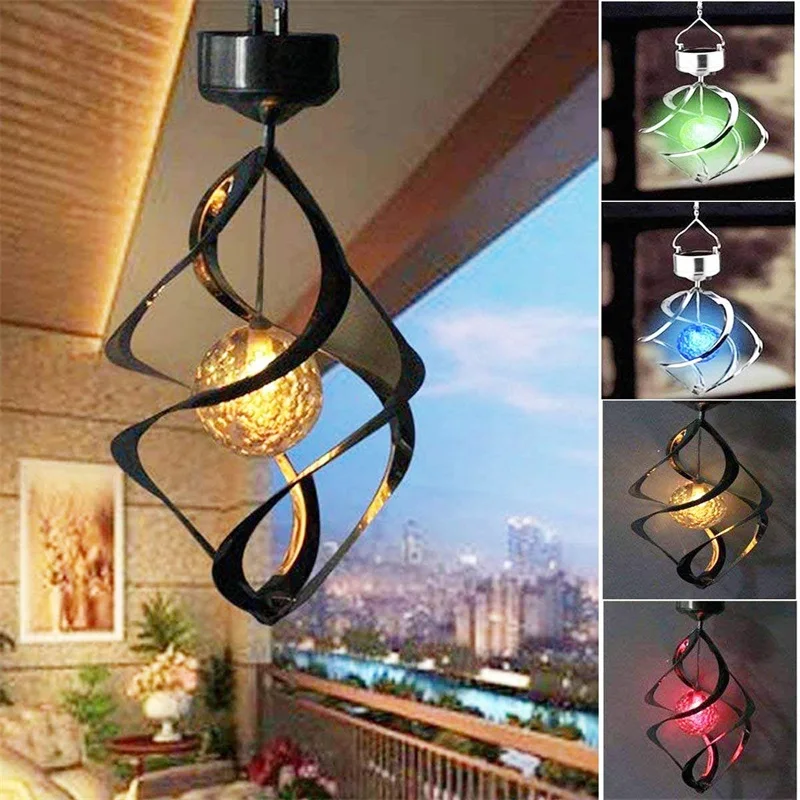

LED Wind Spinner Solar Power Lamps LED String Fairy Lights Hanging Garlands Garden Christmas Decor For Home Garden Outdoor
