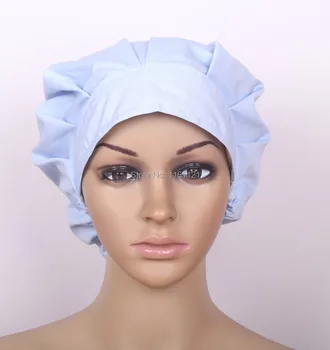

2017 Sale Real Women Woven Hospital Print Cotton Surgical Caps Doctors And Nurses Cap Long Hair Bouffant Hat free Shipping