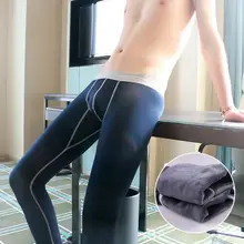 Модное хлопковое термобелье высокого качества мужские кальсоны зимнее нижнее белье плюс бархатное Мужское нижнее белье эластичные леггинсы