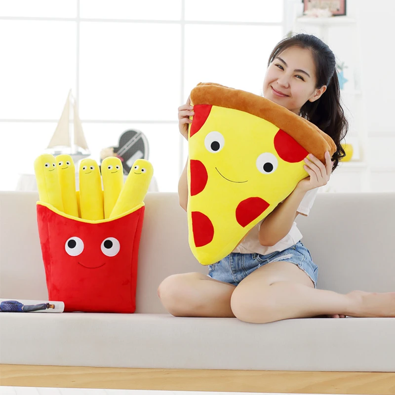 Brinquedo de Pelúcia Kawaii de Pelúcia Criativo Simulação Fast Food French Fries Travesseiro Pizza Almofada Bonito Macia Super Qualidade Criança Presentes 3 Criativo Simulação Fast Food French Fries Travesseiro