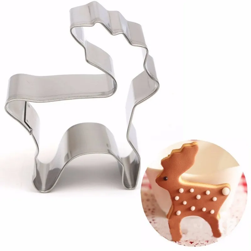 Christmas Elk Deer Cookie Cutter Stainless Steel Baking Mold Cake