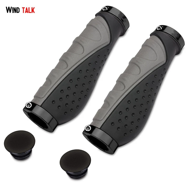 

Wind Talk Mtb Handlebar Grips Bicycle Lock-on Bar End Grip Rubber Shockproof For Road Mountain Bike Fixed Design Bike Parts