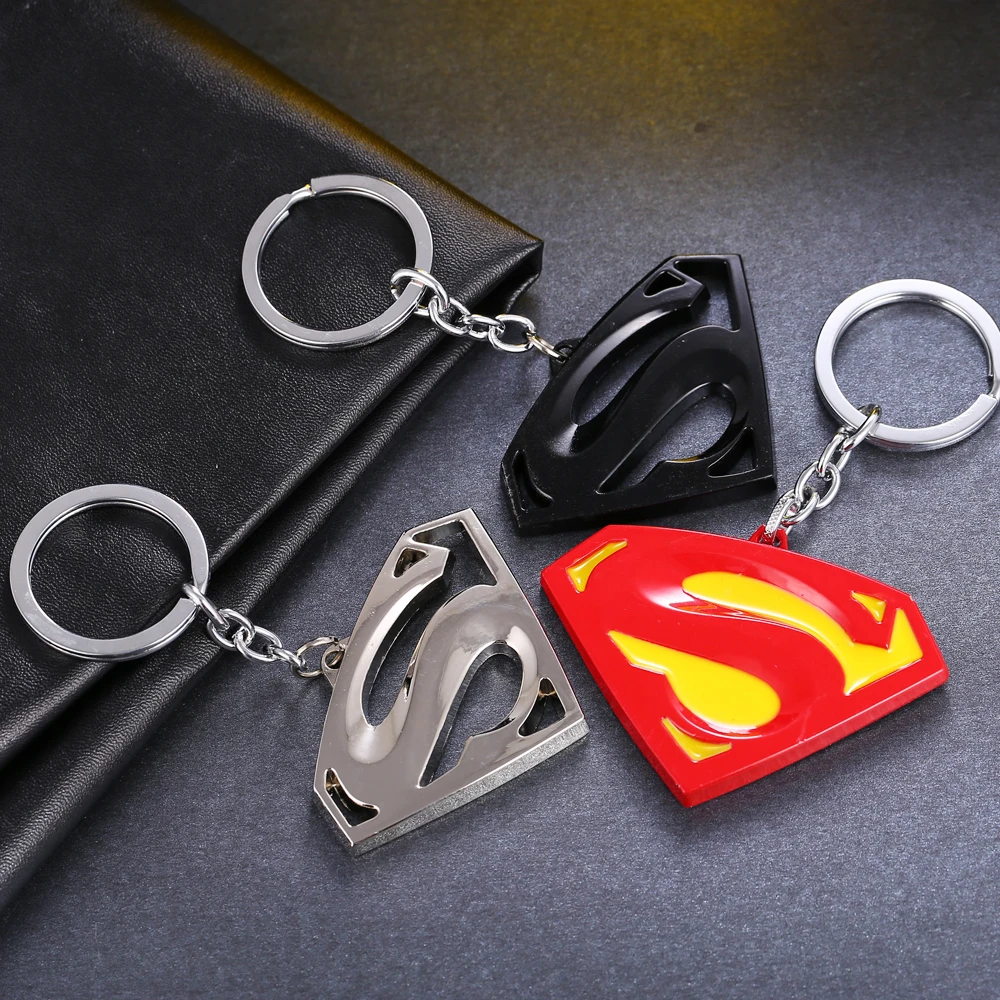 Wholesale Silver Alloy Metal Key Chain with Superman Big S Pattern 3
