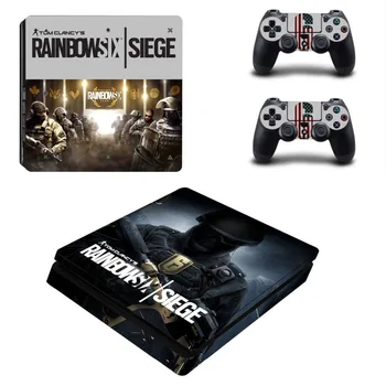 

new Rainbow Six Siege vinyl Decal Skin Sticker For Sony Playstation 4 PS4 slim Console +2Pcs Controller Film Stickers