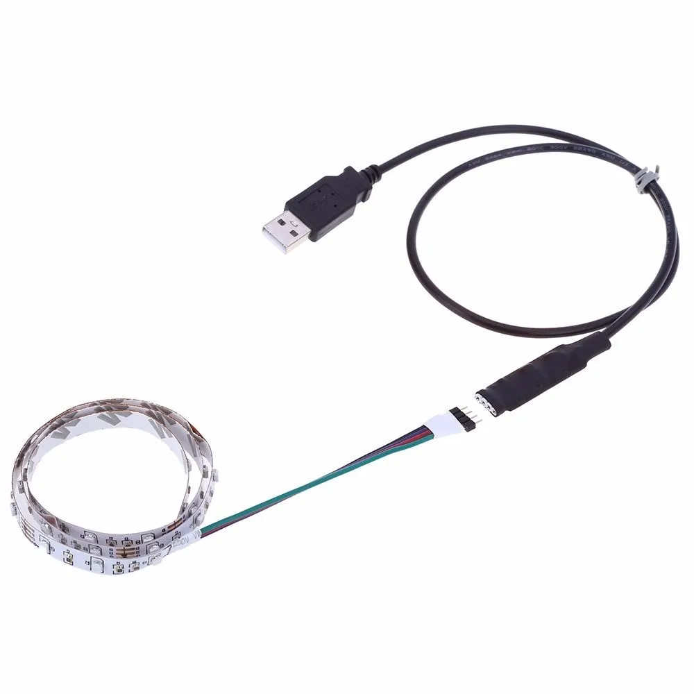 Tira Conduzida Usb Do Rgb 3528 Smd N o Imperme vel Ip20 Fexbile Luz Dc 