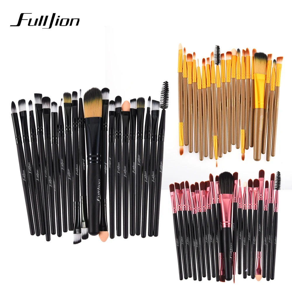 Набор кистей для макияжа Fulljion 20 шт. цвет розовый/черный|make brushes|make up brushesblack makeup brushes