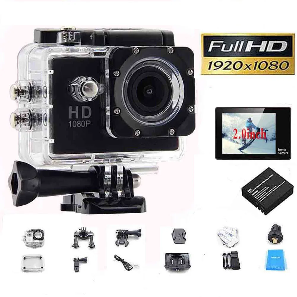 

SJ Full HD 1080P Sport Action Cam Mini Camera Waterproof DV Voice Camcorder Helmet for Gopro Style Go Pro Screen Water Resistant