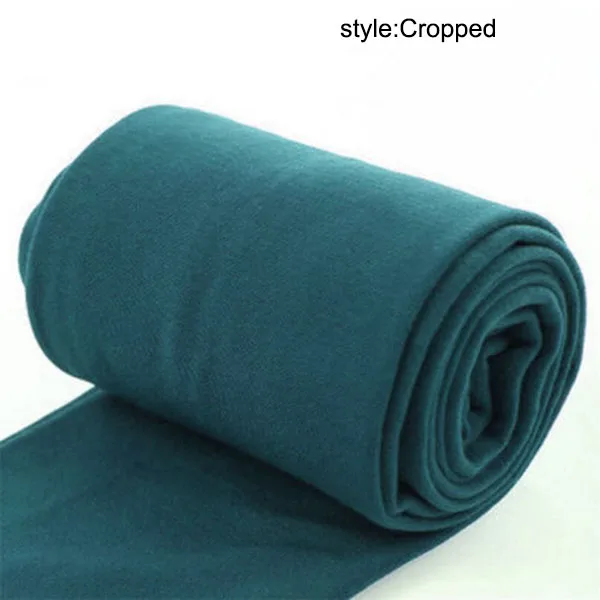 Женские теплые флисовые зимние эластичные леггинсы, теплые флисовые тонкие термо брюки NYZ Shop - Цвет: Green Cropped