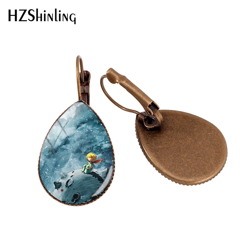 

2019 New The Little Tear Drop Ear Clip Movie Fans Earring Clips Glass Hand Craft Photo Jewelry