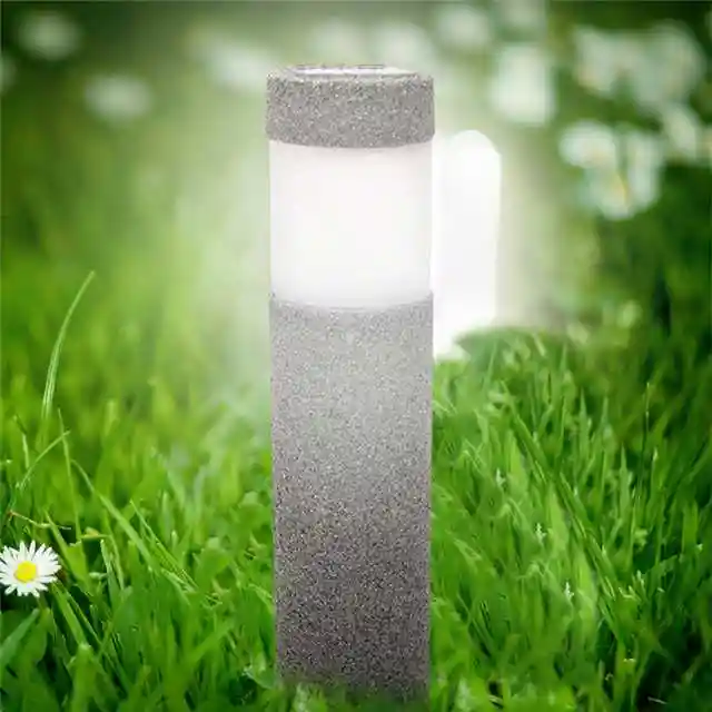 5w Solar Power Stone Pillar White Led Lights Outdoor Garden