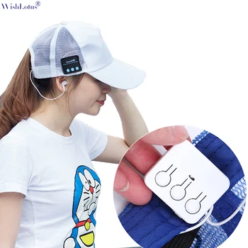 

WishLotus Fashion Bluetooth Mesh Cap Bluetooth Music earphone Wireless Sports earphone Supporting Heads for Smart phone with Mic