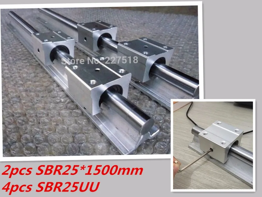 

25mm linear rail SBR25 1500mm 2pcs and 4pcs SBR25UU linear bearing blocks for cnc parts 25mm linear guide