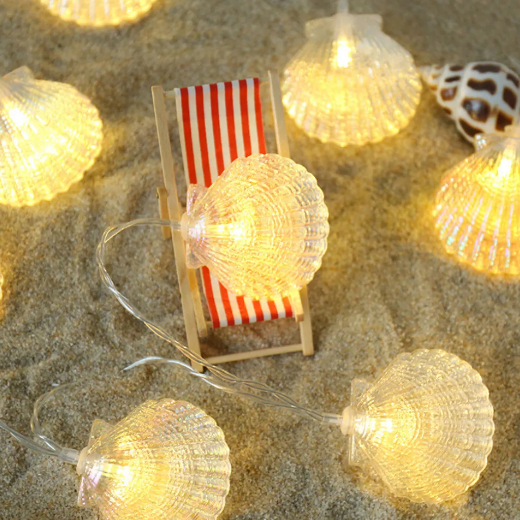 

1.5m 10 Lamp Seahorse Shell Marine Battery String Lamp Home Decor LED String Lights For Wedding Party Curtain Garden Decoration
