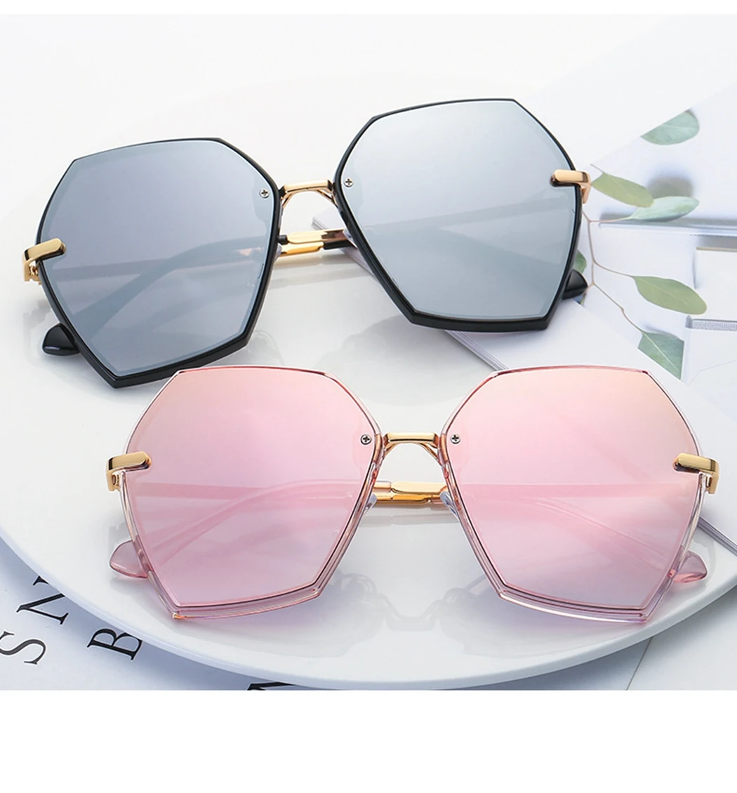 Солнцезащитные очки с многоугольной оправой Для женщин UV400 очки леди люкс Ретро Металлические солнцезащитные очки винтажное зеркало очки