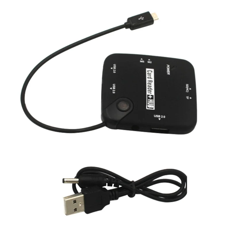 

3 Port OTG USB 2.0 Powered Adapter Hub Memory Stick Micro Card Reader Hub