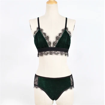 

Lanshifei Sexy Women Bra Set Alphabet Push Up Lingerie Bralette Wire Free Bras Mesh Transparent Seamless Thong Panties Underwear