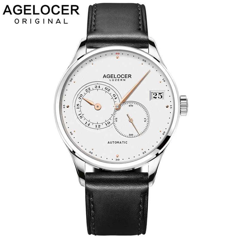

AGELOCER 2017 Business Clock Mens Watches Top Brand Luxury Shockproof Waterproof Belt Watch Men Mechanical Automatic Wristwatch