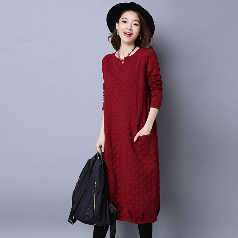 Женское платье свитер с круглым вырезом свободного покроя|loose dress|dress plusplus dress |