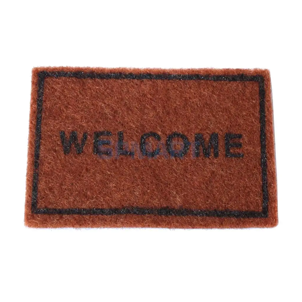 1:12 Miniature Dollhouse Mini Floor Rug Cover Carpet Bedroom Living Room Art Floor Furniture Decorarion Acc Brown