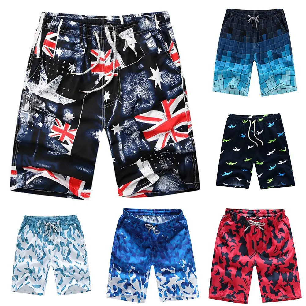 

HEFLASHOR Brand Men Women Board Shorts Summer Fitness Beach Short Trunks Printed Boardshort Loose Drawstring Casual Short Homme
