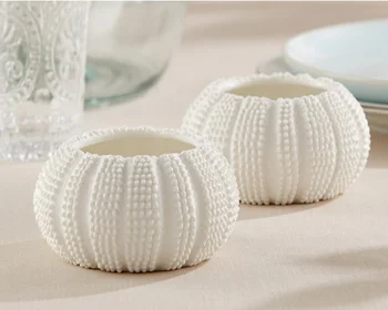 

4pcs/lot Beach Wedding Favors gift "Sea Tidings" Sea Urchin Tealight Holders (comes without the candle)