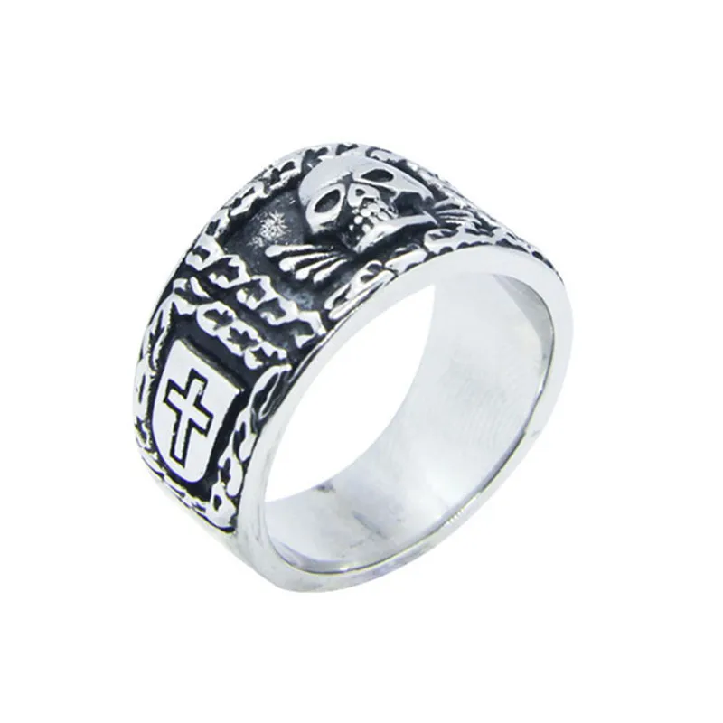 

Rany&Roy Dropship Newest Ghost Skull Ring 316L Stainless Steel Fashion Hiphop Style Skull Ring