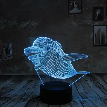 

Dolphin Night Light 3D lamp 7 Colors Changing Touch Remote Control 3D Night Light for Kids or as Gifts for Women Kids Girls Boys