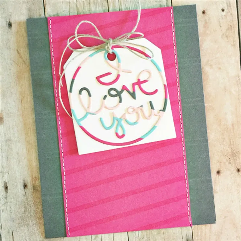 

Eastshape Love You Words Dies Metal Cutting Dies Scrapbooking Love Circle Die Cut for Card Making Craft Dies Embossing New 2019