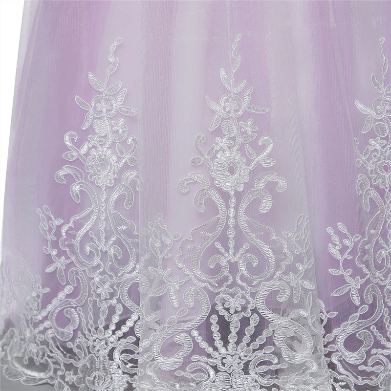  Long Dress Girl Summer Lace Girl Princess Bridesmaid Pageant Tutu Tulle Gown Party Wedding Dress Kids Dresses For Girl V4# (11)