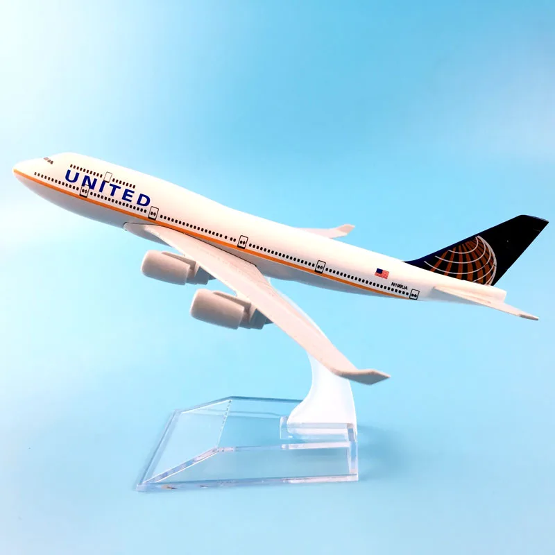 16 см Air United Boeing 747 самолет Игрушечная модель самолета металлического сплава литья