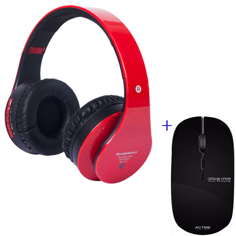 

Rechargeable Wireless Mouse Slient Button Ultra thin Mute Mice with Bluetooth Headset Earphone Wireless Headphone with Mic