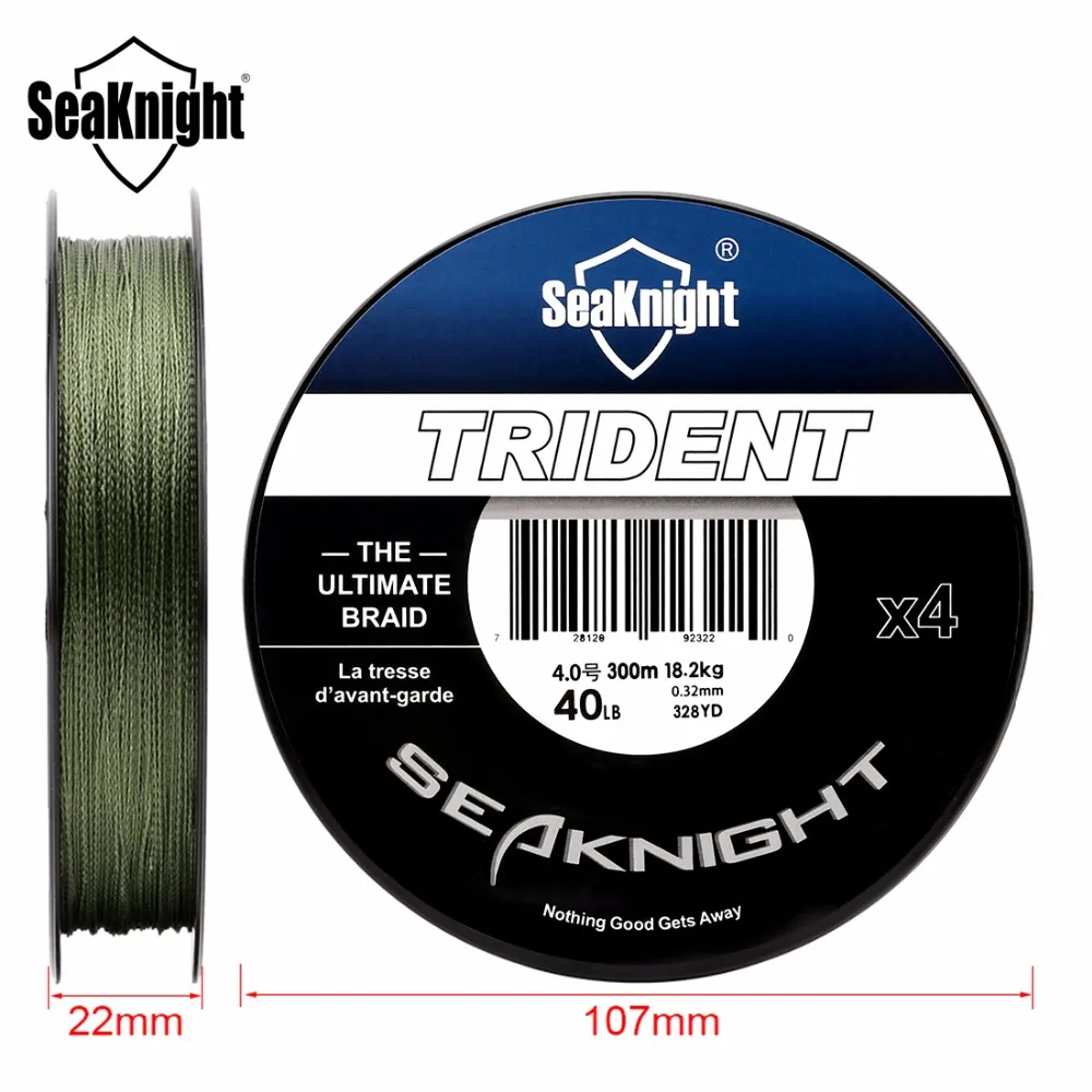 SeaKnight TRIDENT 300 м 500 м 1000 м 4 нити PE леска 8-80lb мощность Multifilament соленой воды плавающая леска для карпфишинга