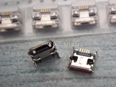 50 шт./лот микро 5 контактный usb разъем dip типа B для замены мобильного и