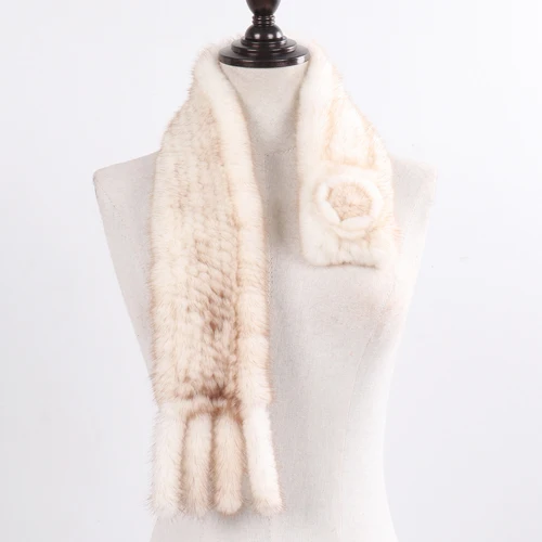 Горячая Распродажа, женский зимний шарф ручной вязки из натурального меха норки, натуральный теплый мех норки, глушитель, женский модный шарф из натурального меха норки - Цвет: sunlight color
