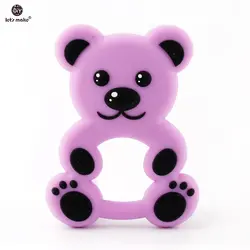 Давайте сделаем BPA бесплатно мультфильм Фиолетовый медведь Силиконовые Подвески прорезывания зубов DIY Подвески силиконовый Прорезыватель