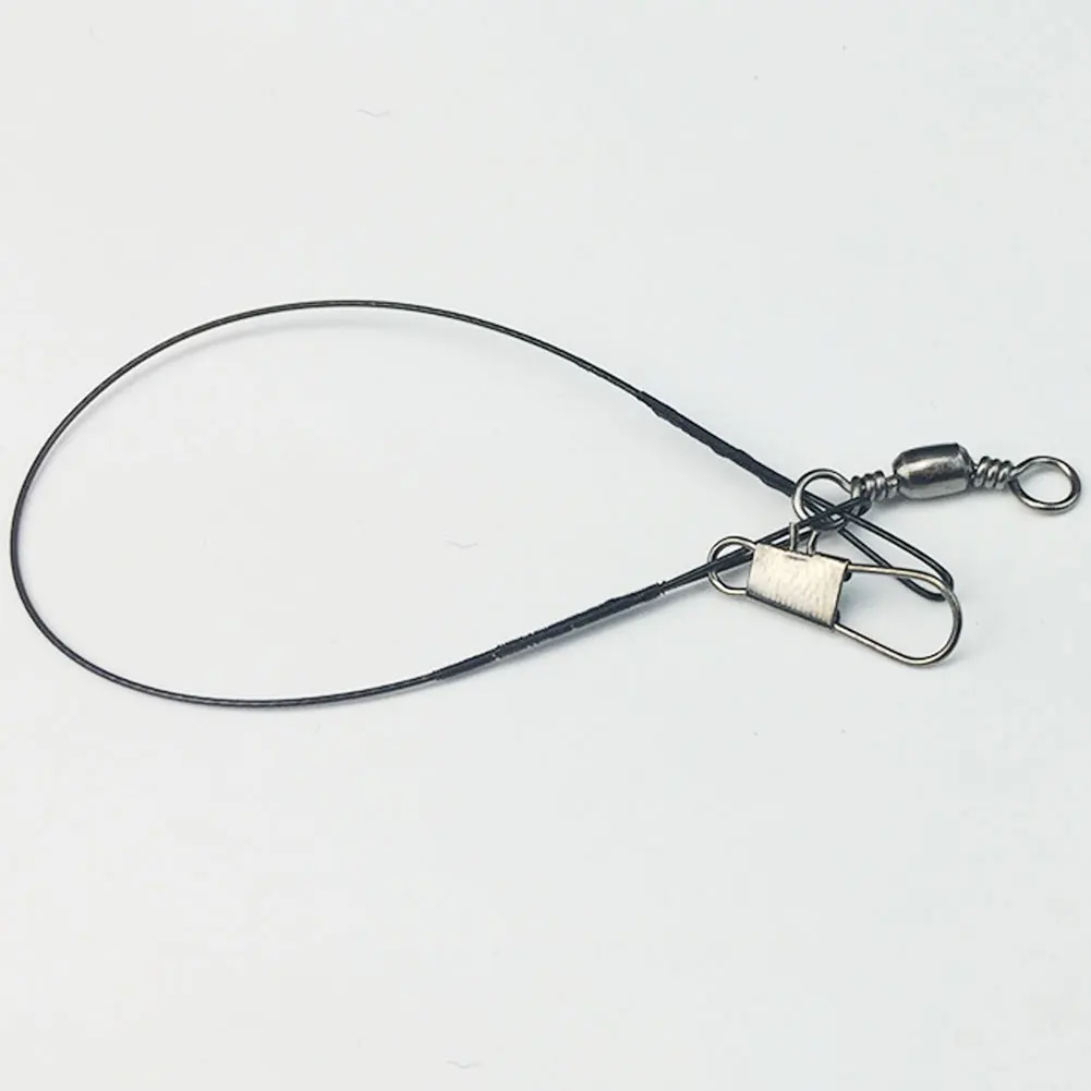 

10PCS/Lot Fishing Leader Wire Line Leash Lure Fishhook Line Trace Swivel Snap Spinner Spinning Expert 15cm 20cm 25 cm