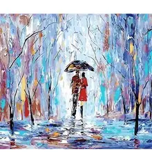 21036 пара ходят в холодный день-краска комплекты номеров для взрослых DIY