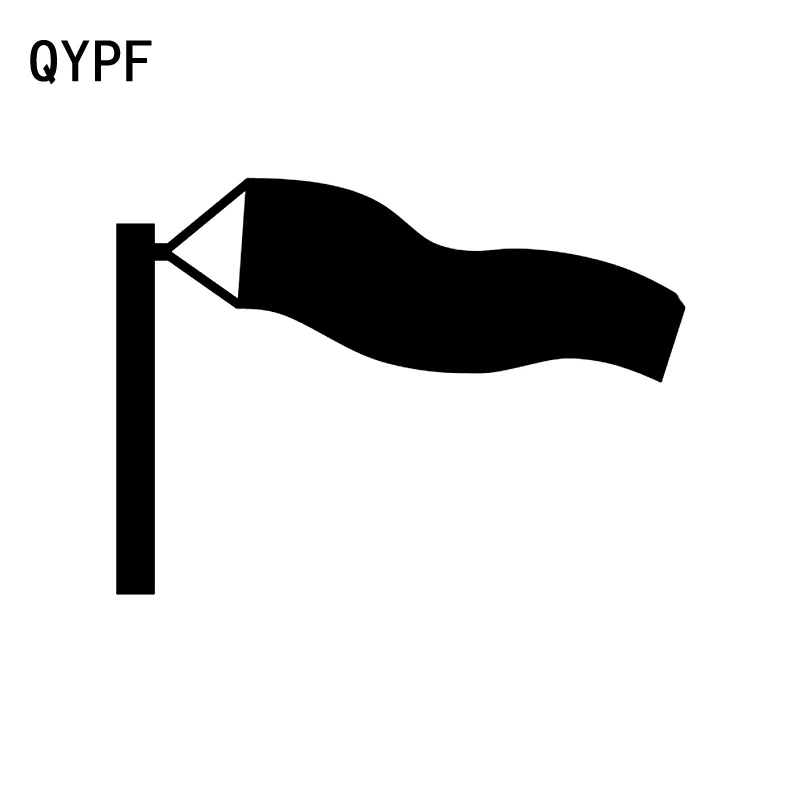 

QYPF 14.2cm*10.5cm Delicate The Flag Are Dancing In Wind Gracefully Full Of Back Force Unusual Vinyl Car Sticker Decal C18-1003