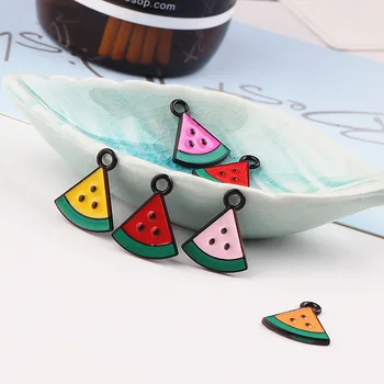 

diy jewelry finding 50pcs/lot alloy fruit style cartoon Watermelon tablets shape metal floating locket charm fit earring pendant