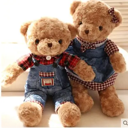 

50cm.70cm High Plush Bears with cowboy Clothing Plush Toys PP Cotton Stuffed Plush Animals Teddy Bear for children friend gif