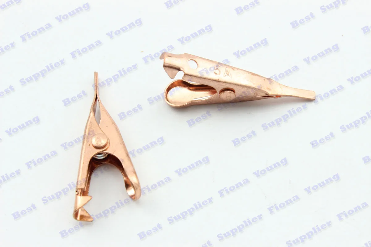 50 pcslot Rufous Flat Alligator Copper Clip Test Clamp Testing Probe Electrical Parts The Wiring Calipers Free Shipping | Строительство