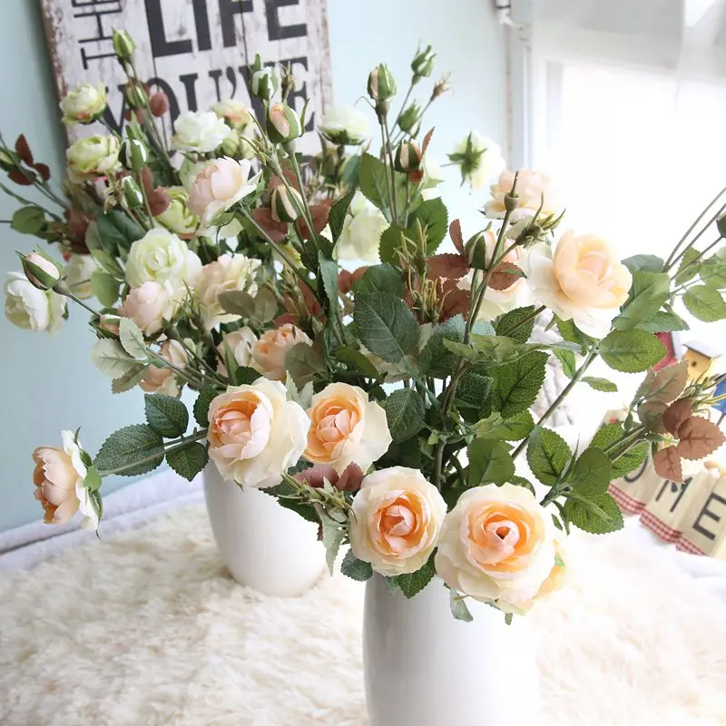 

10pcs/lot high quality 67cm 1pcs Rose Artificial Flowers wedding Flowers Real Touch Rose Wedding Bouquet Home Party Flowers