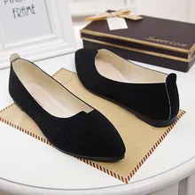 Г., весенние черные туфли из мягкой кожи женские балетки на плоской подошве больших размеров женские лоферы без застежки с острым закрытым носком# N