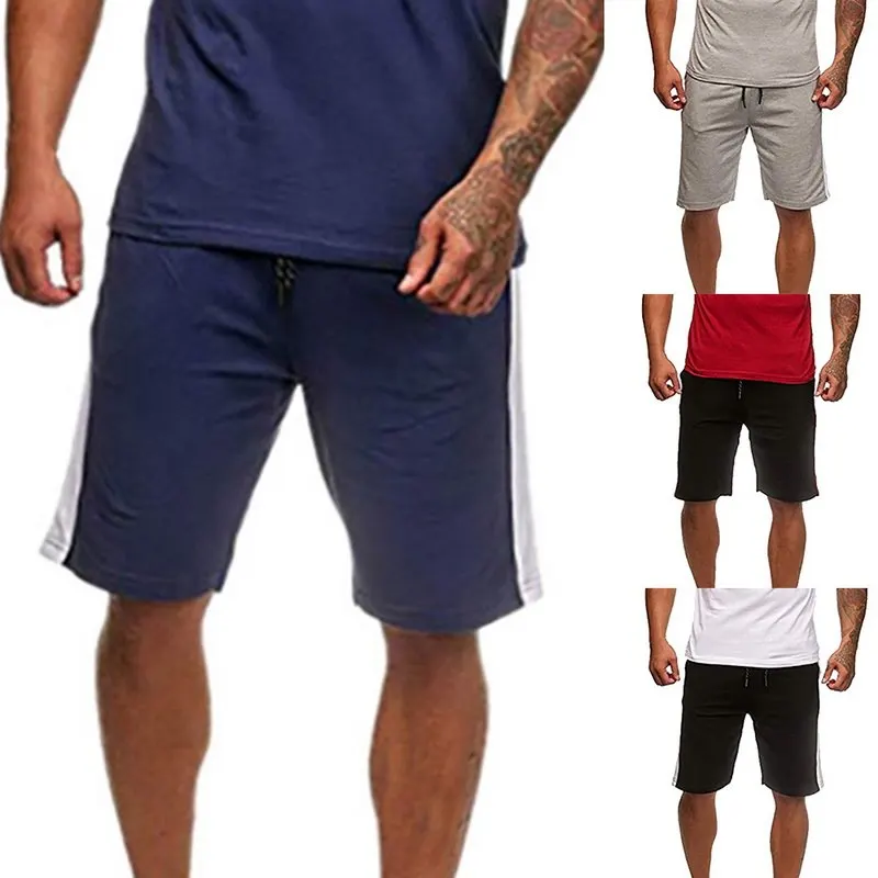 

2019 New Men Loose Running Shorts Gym Fitness Casual Workout Training Striped Short Pants Soccer Sportswear High Elastic Trouser
