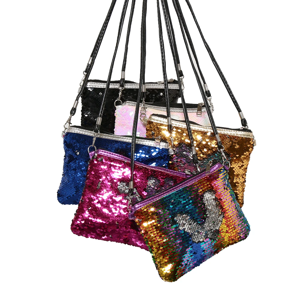 Fashion Women Sweet Messenger Bag Glitter Sequins Crossbody Shoulder